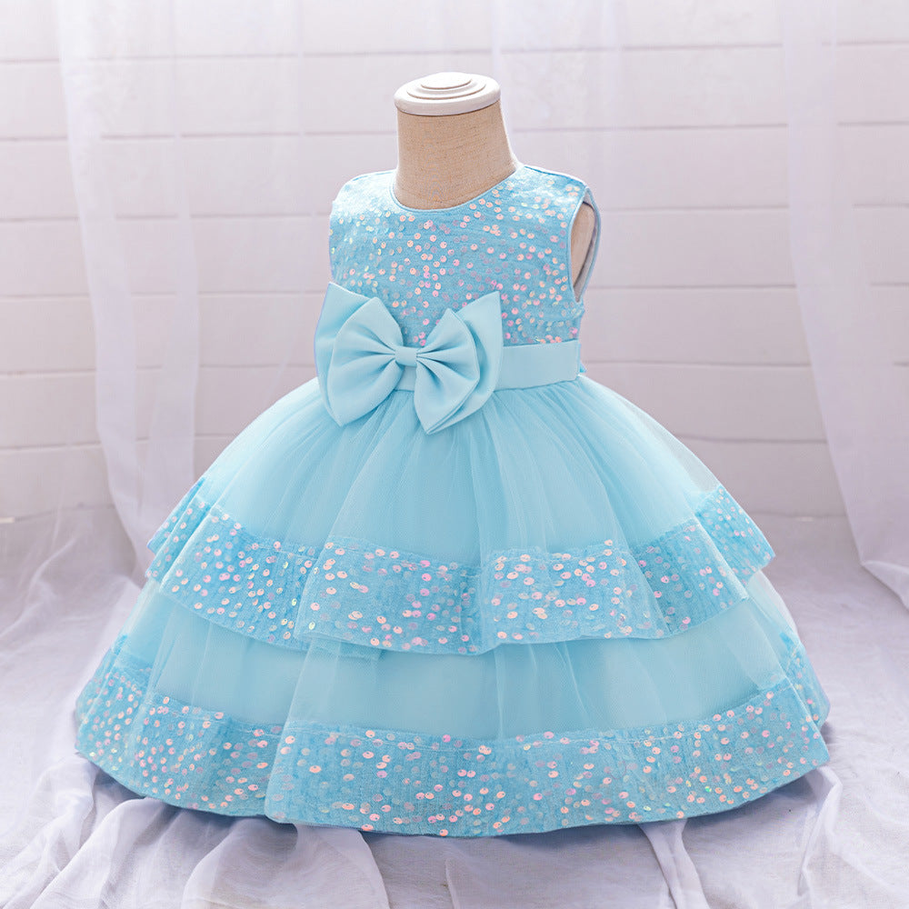 Cute Sequin Puffy Ball Gown Dress for Baby Girls – Party, Wedding & Holiday Outfit