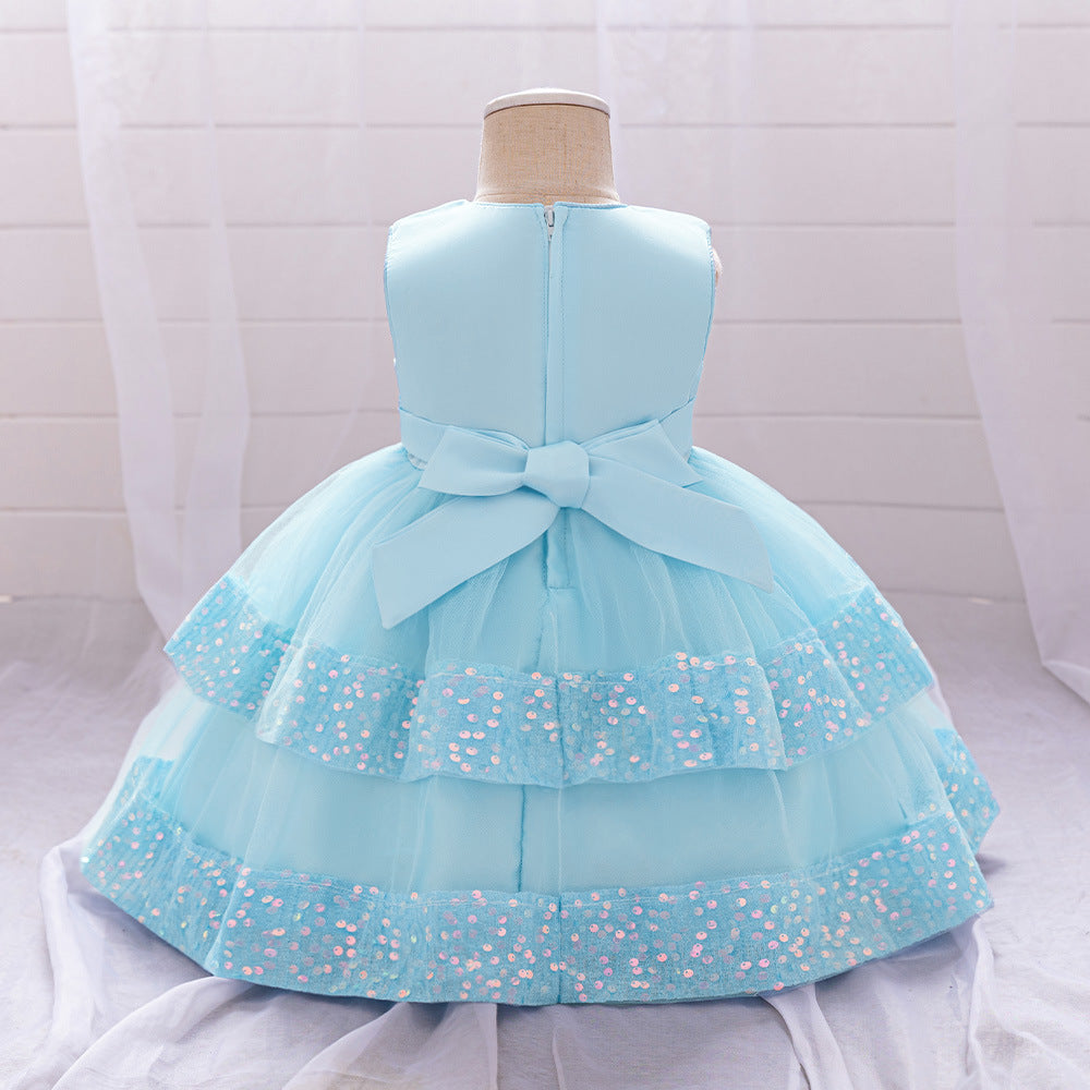 Cute Sequin Puffy Ball Gown Dress for Baby Girls – Party, Wedding & Holiday Outfit