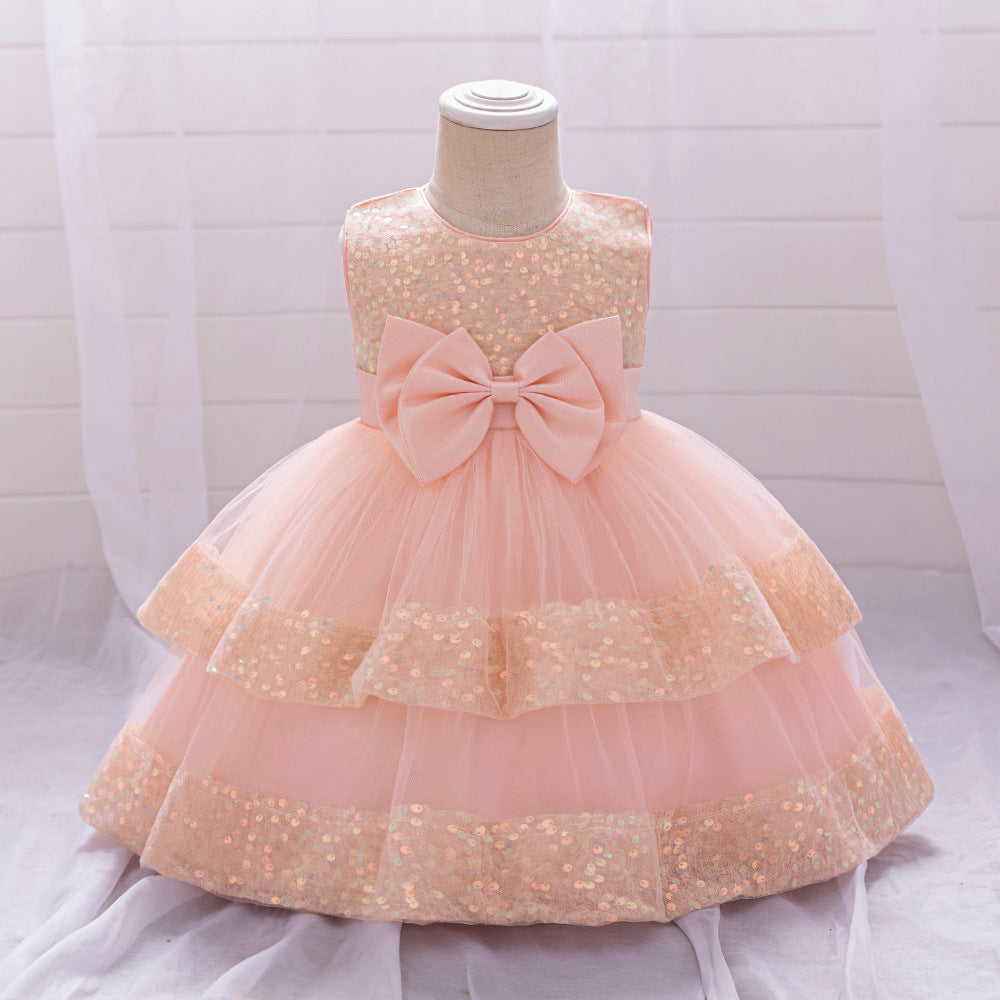 Cute Sequin Puffy Ball Gown Dress for Baby Girls – Party, Wedding & Holiday Outfit