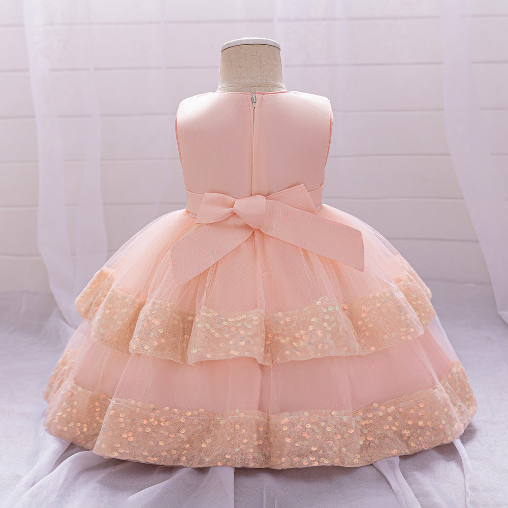 Cute Sequin Puffy Ball Gown Dress for Baby Girls – Party, Wedding & Holiday Outfit