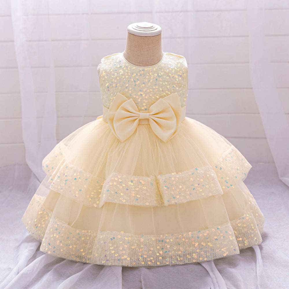 Cute Sequin Puffy Ball Gown Dress for Baby Girls – Party, Wedding & Holiday Outfit