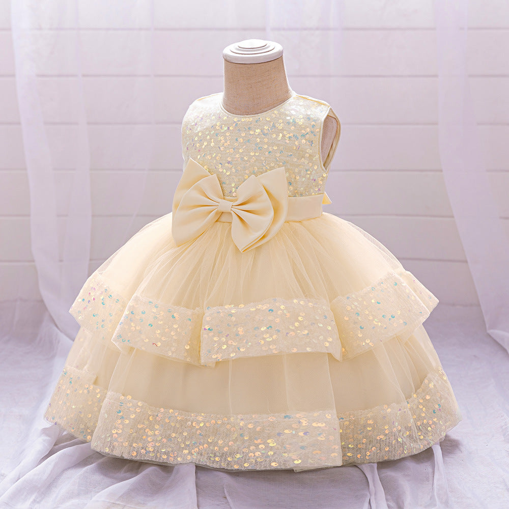 Cute Sequin Puffy Ball Gown Dress for Baby Girls – Party, Wedding & Holiday Outfit