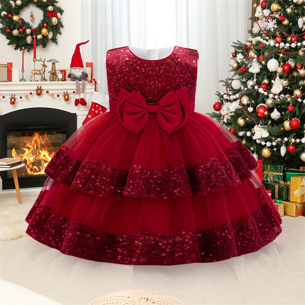 Cute Sequin Puffy Ball Gown Dress for Baby Girls – Party, Wedding & Holiday Outfit