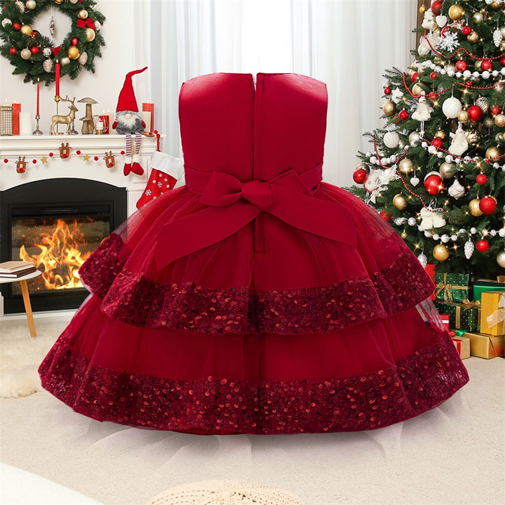 Cute Sequin Puffy Ball Gown Dress for Baby Girls – Party, Wedding & Holiday Outfit