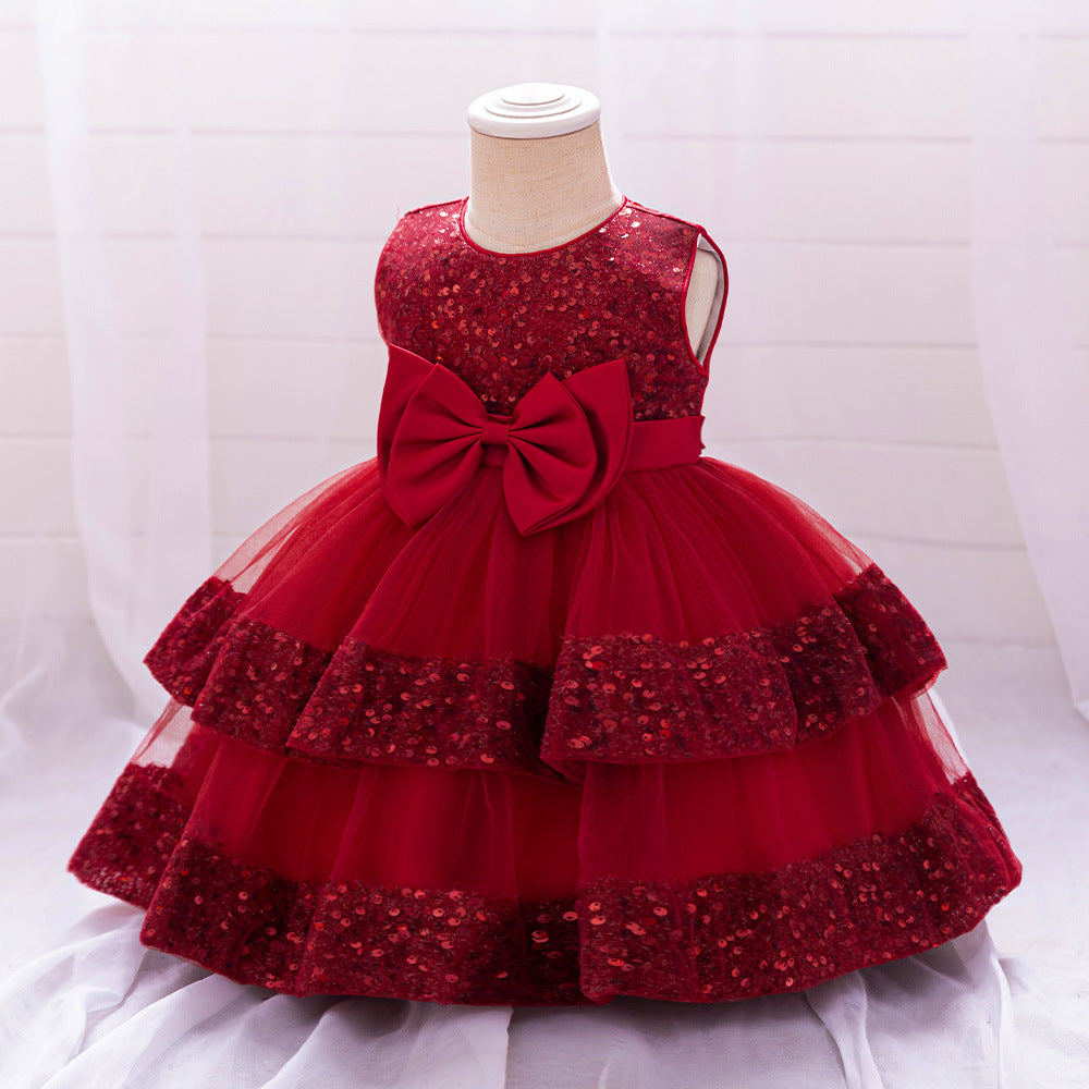 Cute Sequin Puffy Ball Gown Dress for Baby Girls – Party, Wedding & Holiday Outfit