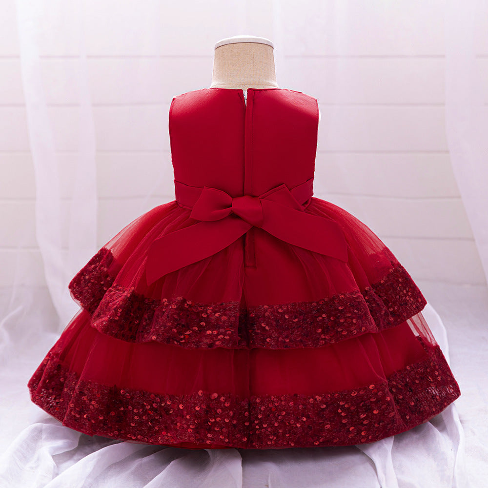 Cute Sequin Puffy Ball Gown Dress for Baby Girls – Party, Wedding & Holiday Outfit