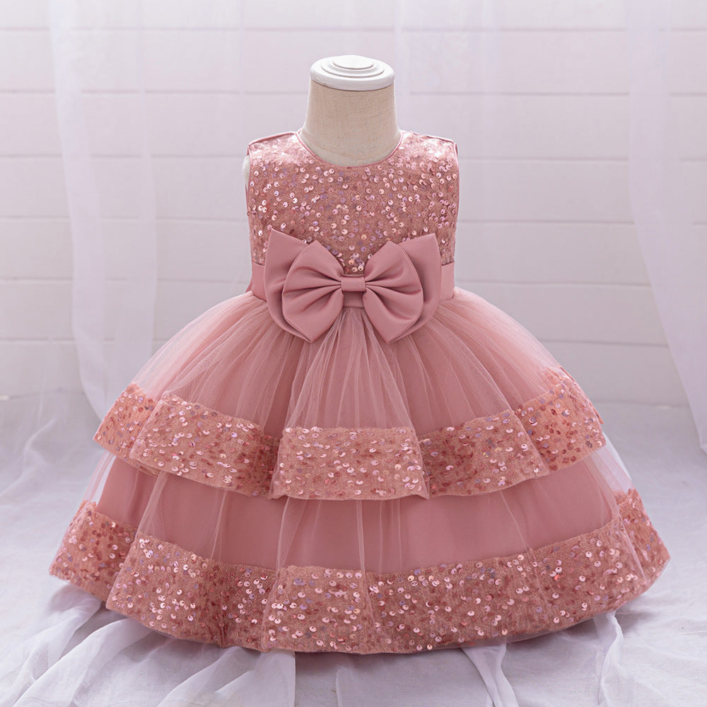 Cute Sequin Puffy Ball Gown Dress for Baby Girls – Party, Wedding & Holiday Outfit
