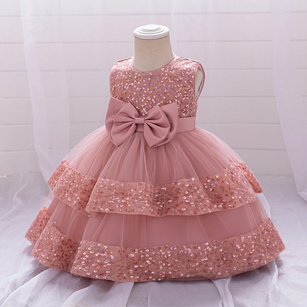 Cute Sequin Puffy Ball Gown Dress for Baby Girls – Party, Wedding & Holiday Outfit