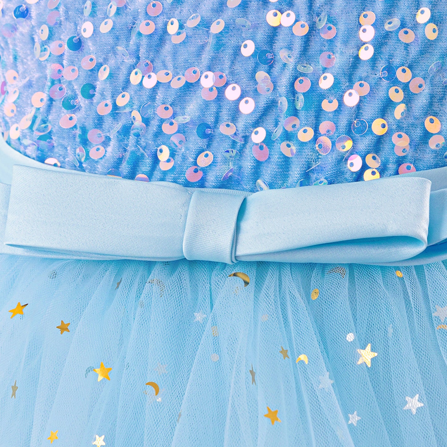 Sequin Tulle Princess Ball Gown for Girls | Puffy High-Low Party Dress