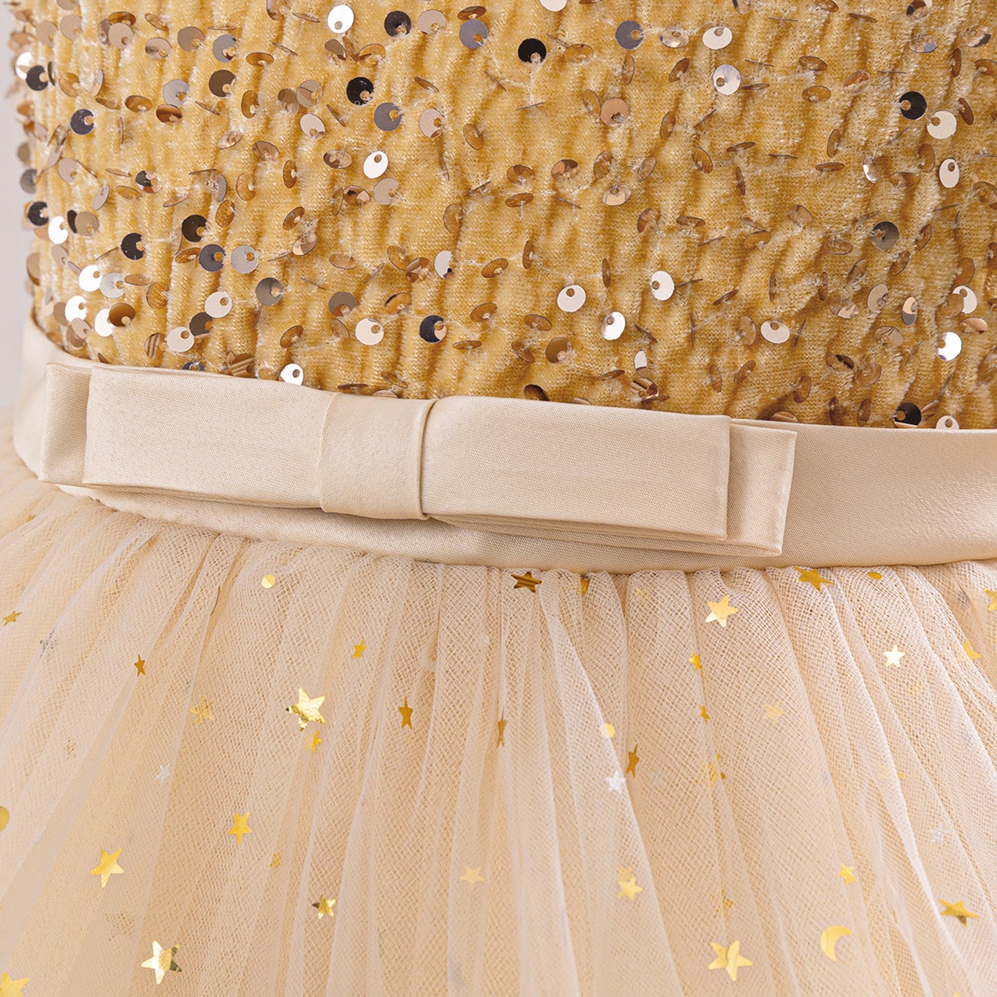 Sequin Tulle Princess Ball Gown for Girls | Puffy High-Low Party Dress
