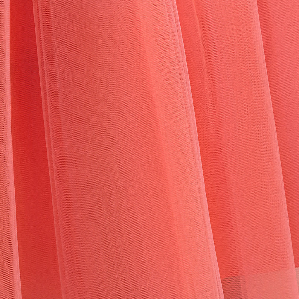 Sequin Tulle Maxi Party Dress for Girls with Bow & Flutter Sleeves