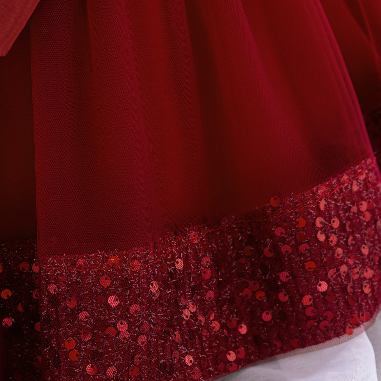Cute Toddler Ball Gown - Sequined Tulle Princess Dress with Bow | Party & Wedding Outfit