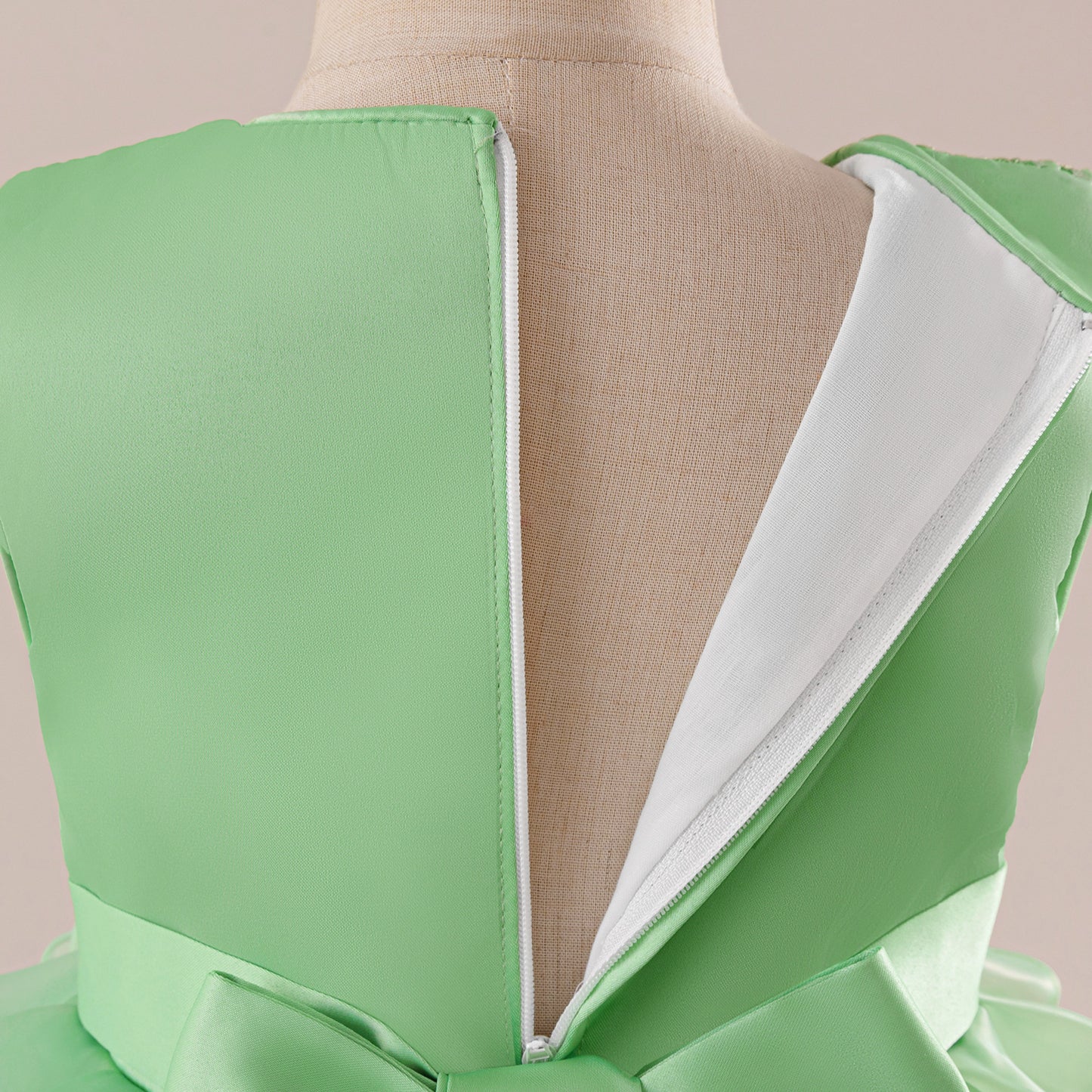 Sleeveless Bowknot Tiered Princess Dress for Girls | Tea-Length, A-Line Party Gown