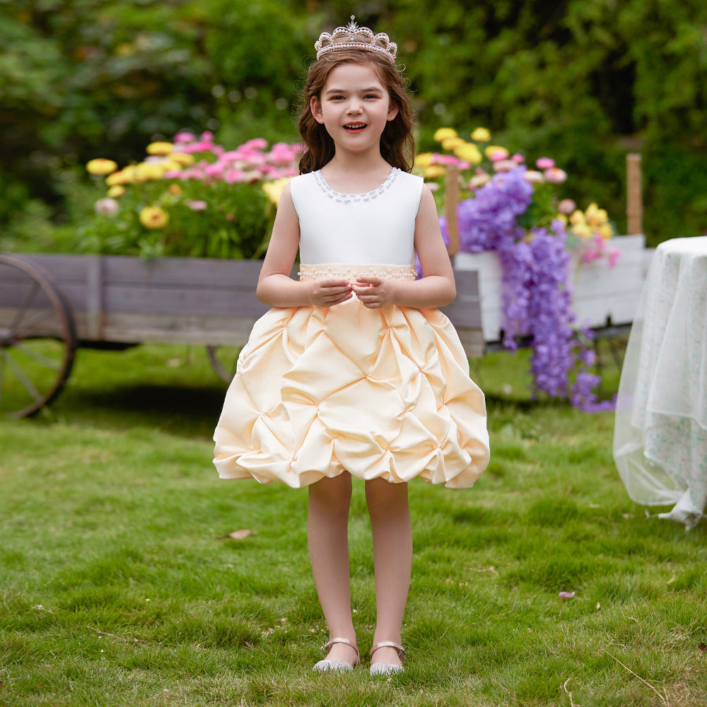 Sequin Beaded Puffy Ball Gown Princess Dress for Girls (Ages 3-8) – Party & Wedding Outfit