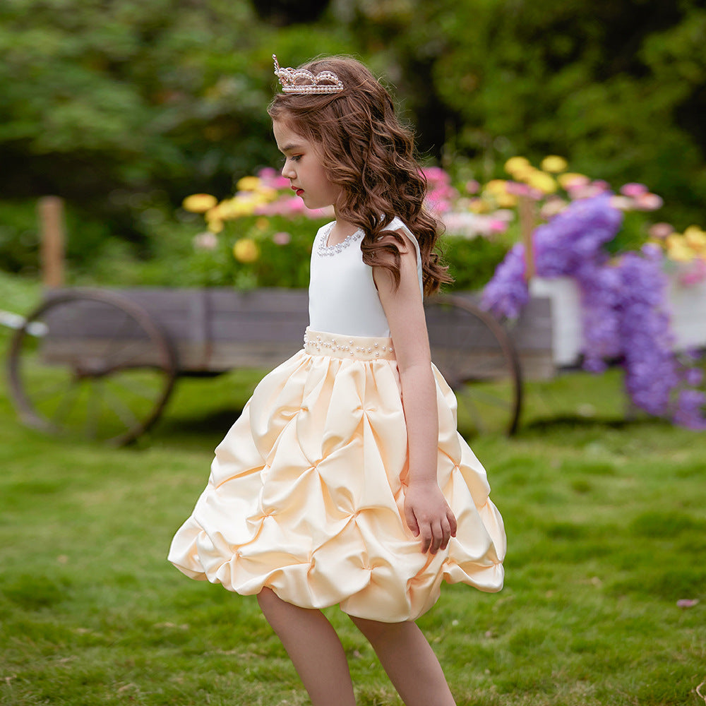 Sequin Beaded Puffy Ball Gown Princess Dress for Girls (Ages 3-8) – Party & Wedding Outfit