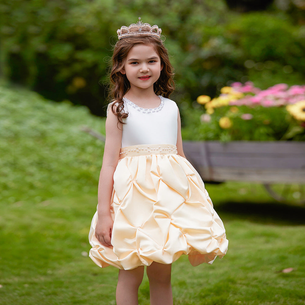 Sequin Beaded Puffy Ball Gown Princess Dress for Girls (Ages 3-8) – Party & Wedding Outfit