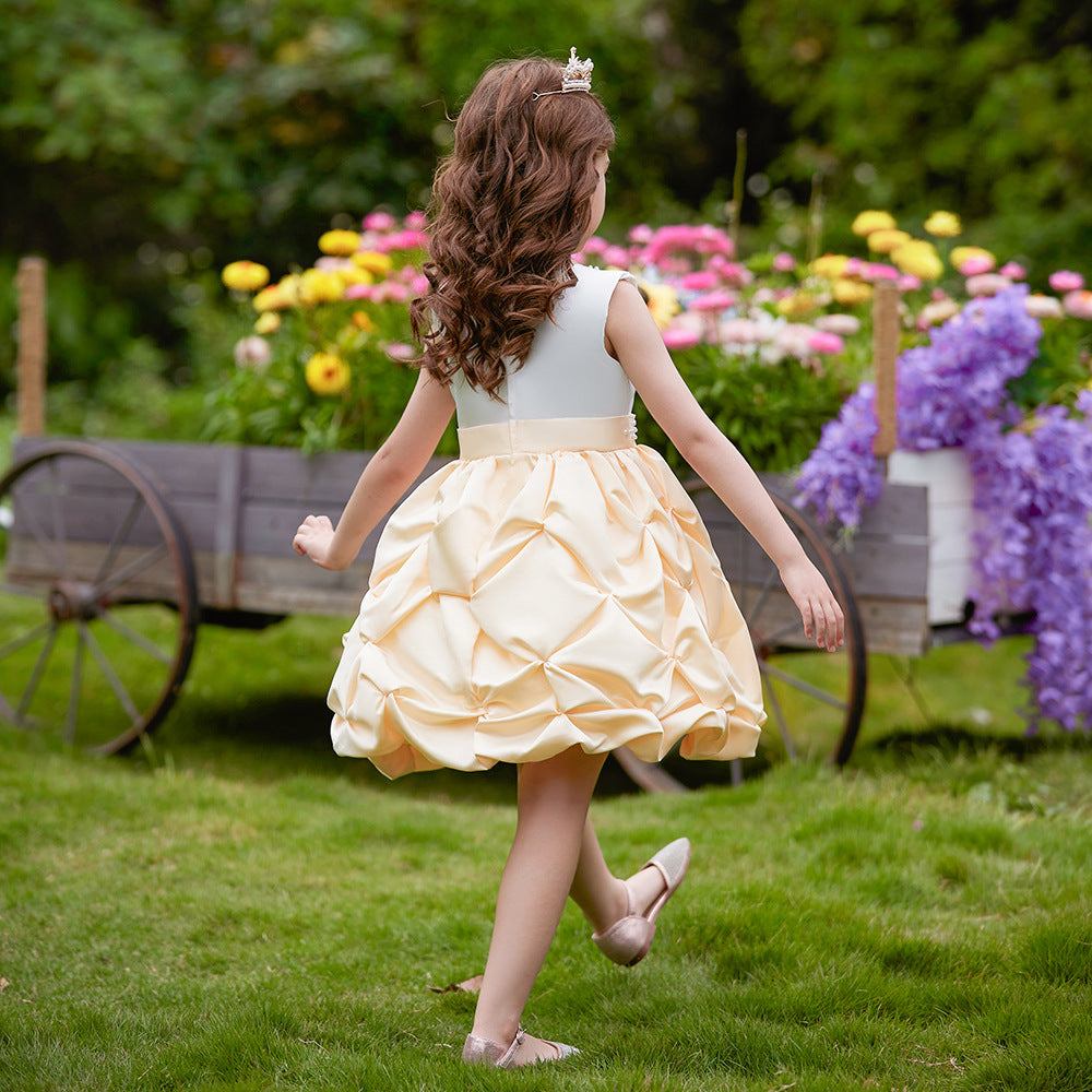 Sequin Beaded Puffy Ball Gown Princess Dress for Girls (Ages 3-8) – Party & Wedding Outfit