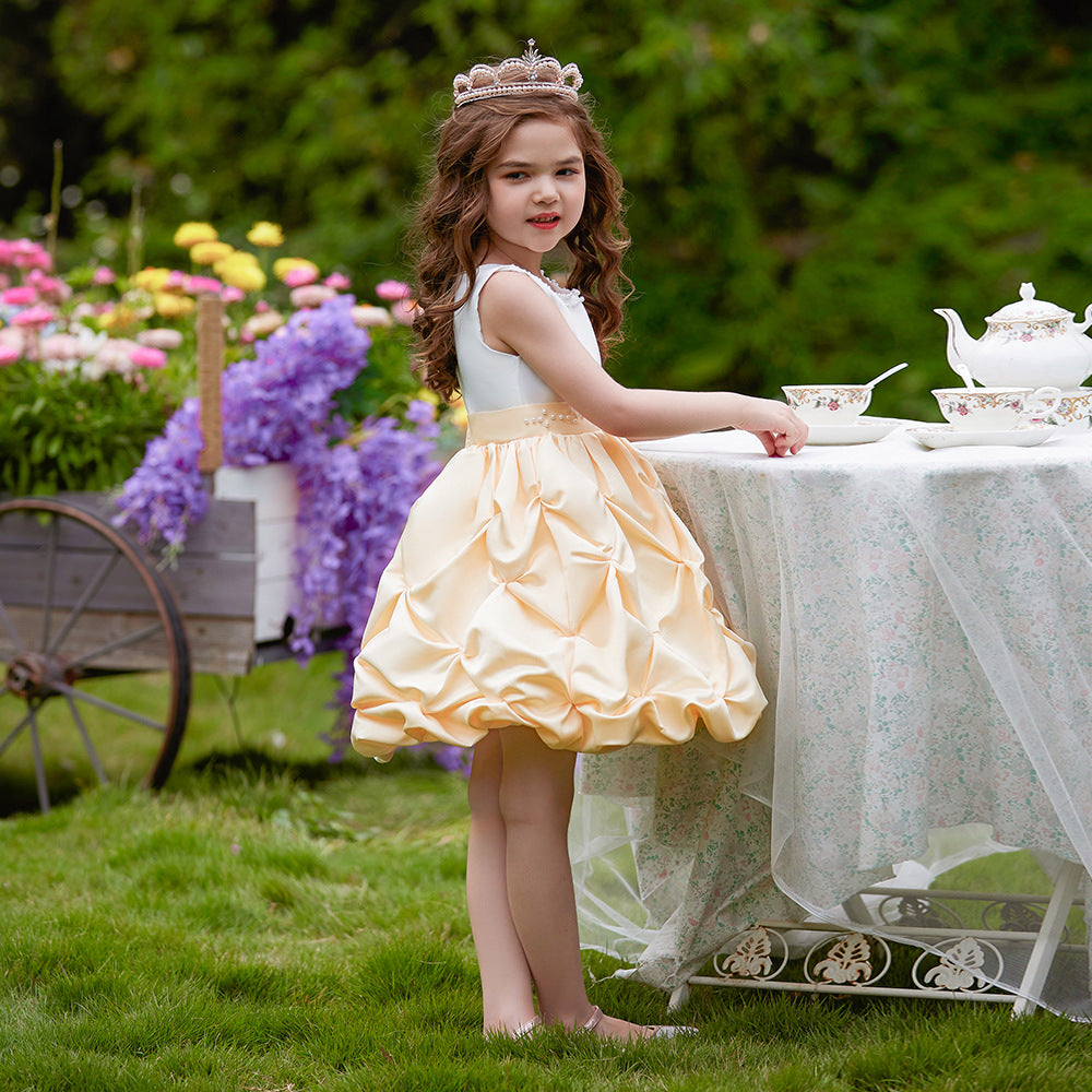 Sequin Beaded Puffy Ball Gown Princess Dress for Girls (Ages 3-8) – Party & Wedding Outfit