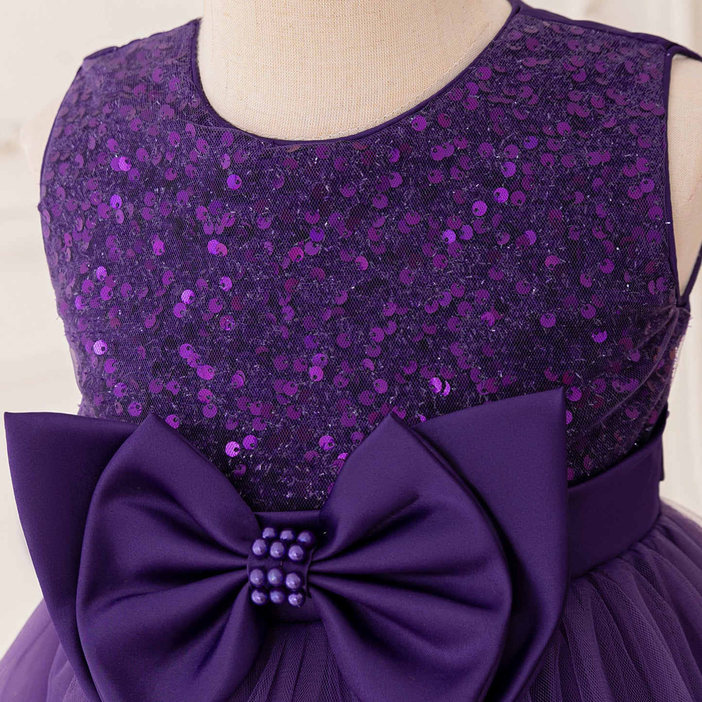 Cute Girl's Tiered Sequin Tulle Dress – Princess Party & Flower Girl Gown