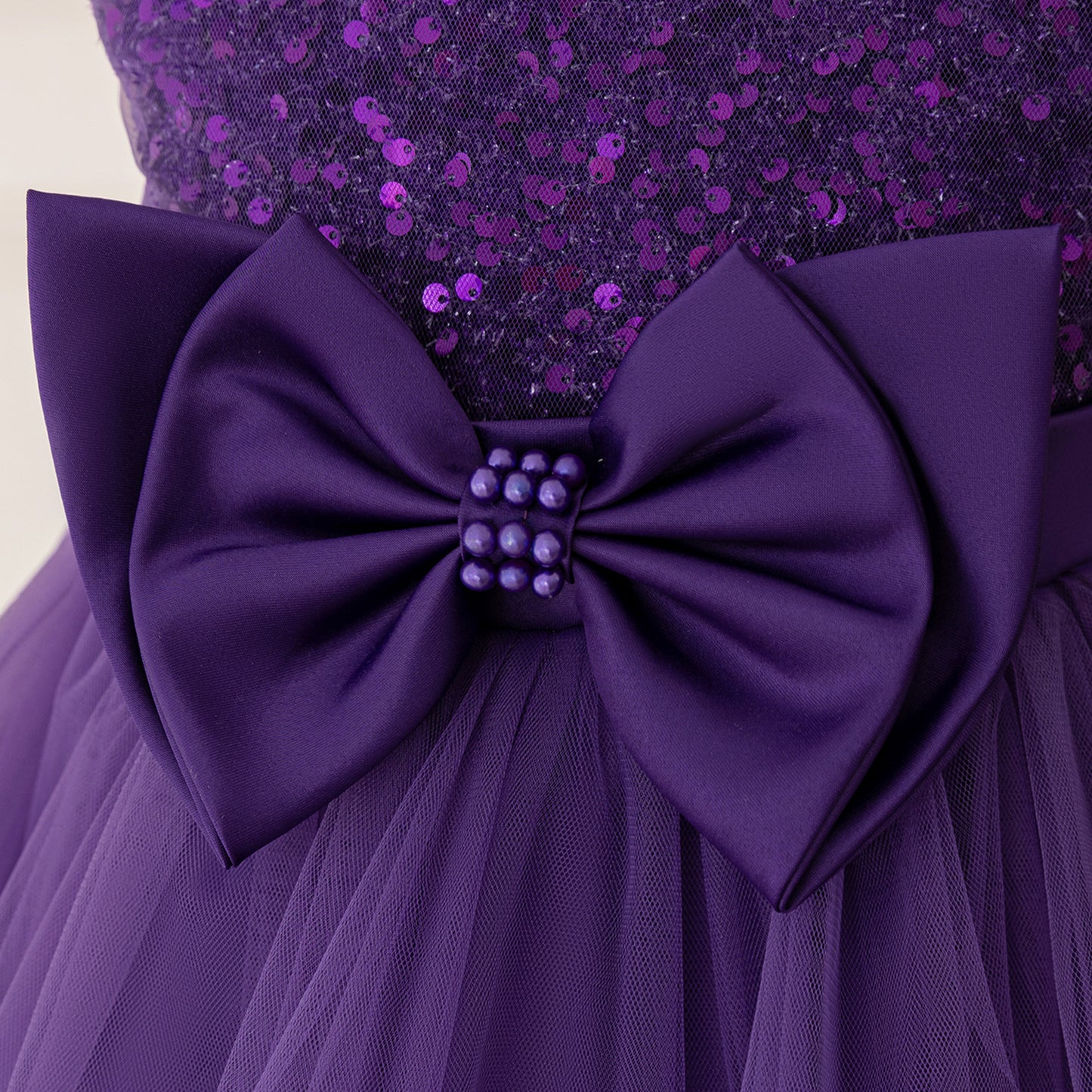 Cute Girl's Tiered Sequin Tulle Dress – Princess Party & Flower Girl Gown