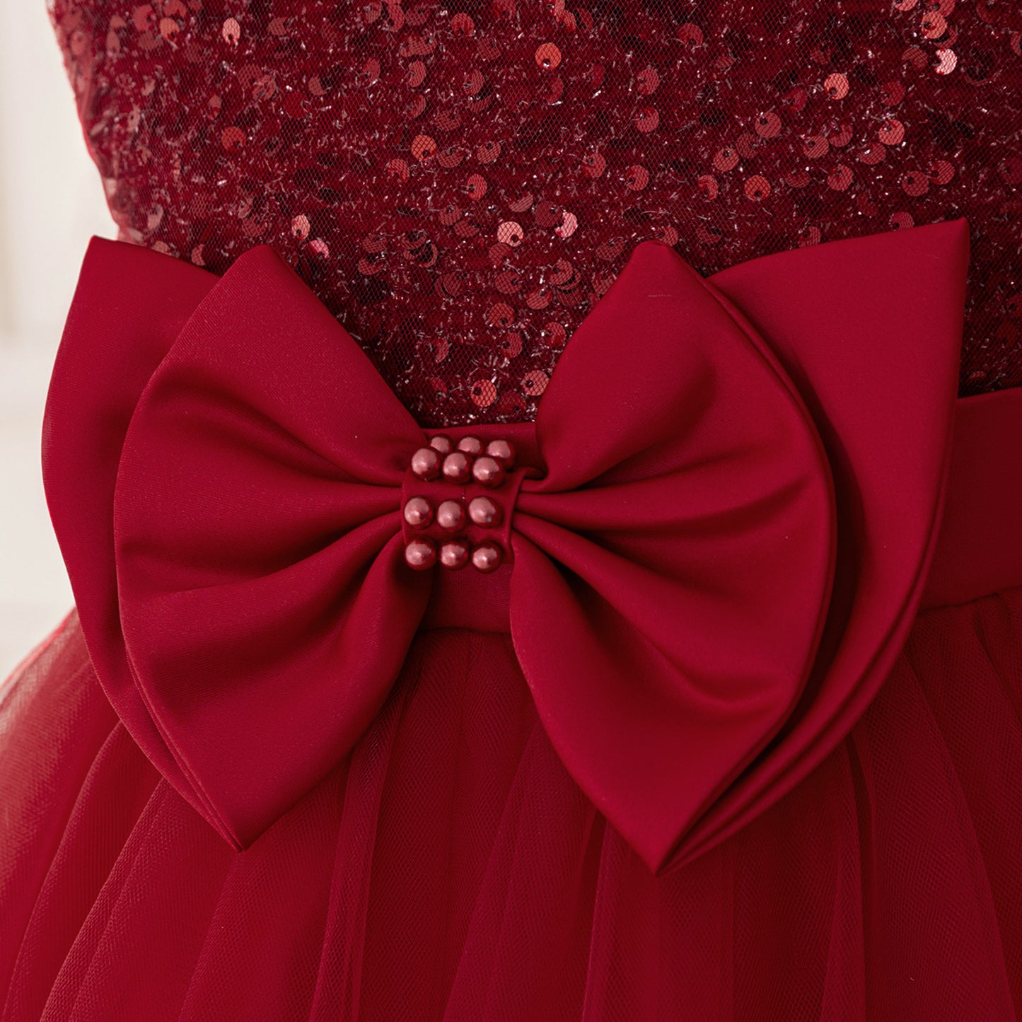 Cute Girl's Tiered Sequin Tulle Dress – Princess Party & Flower Girl Gown