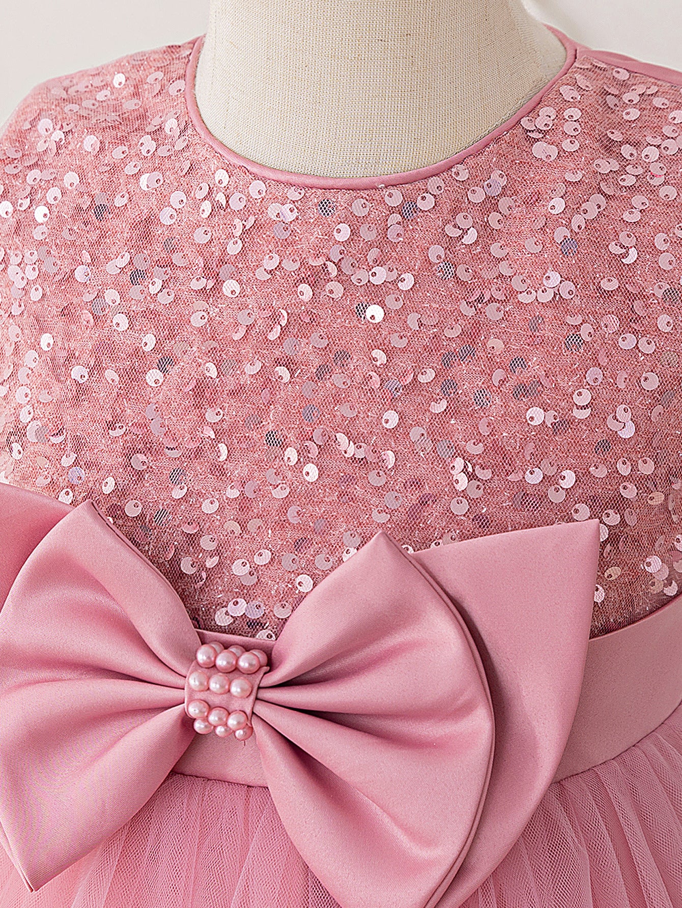 Cute Girl's Tiered Sequin Tulle Dress – Princess Party & Flower Girl Gown
