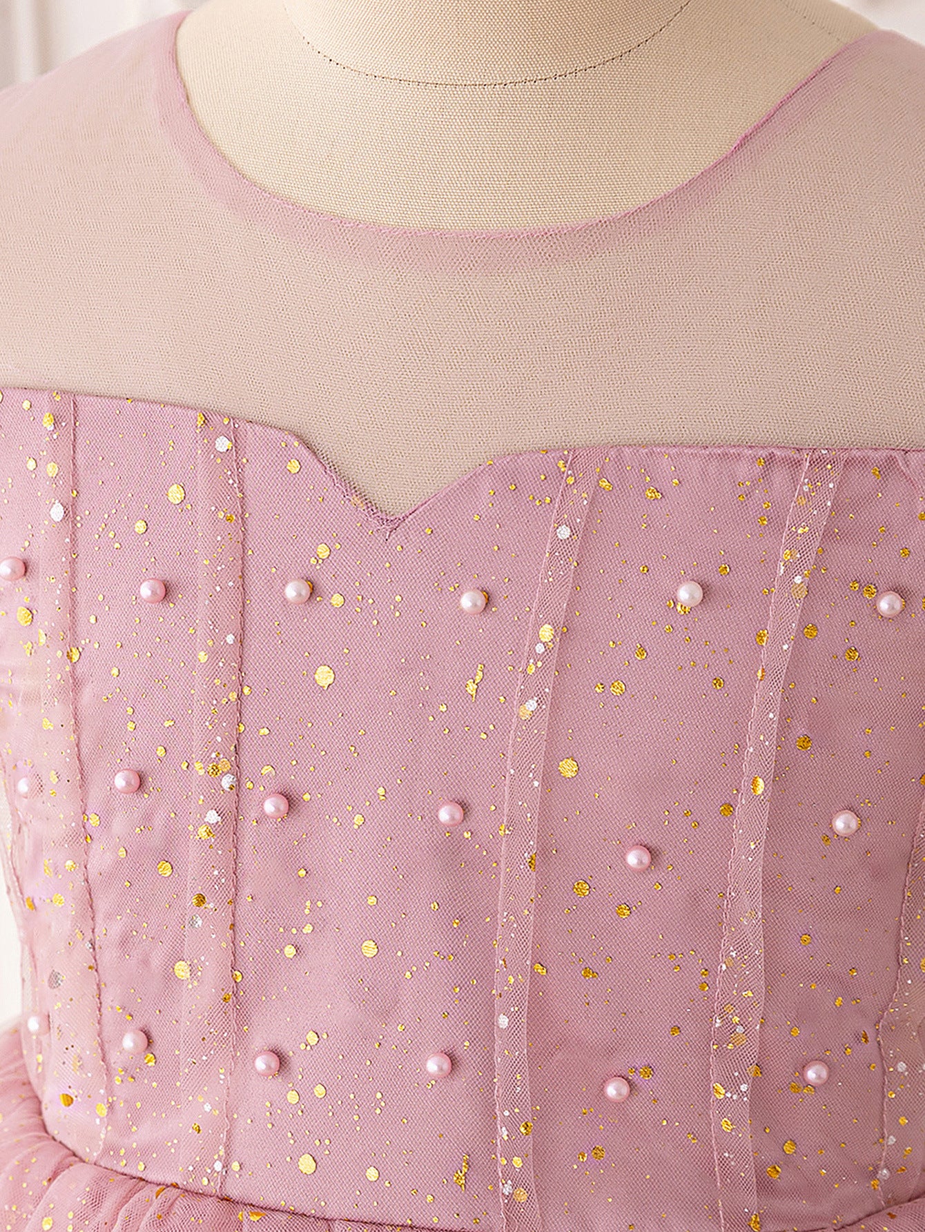 Sparkling Pink Sequin Princess Dress for Girls | Maxi A-Line Flower Girl Gown