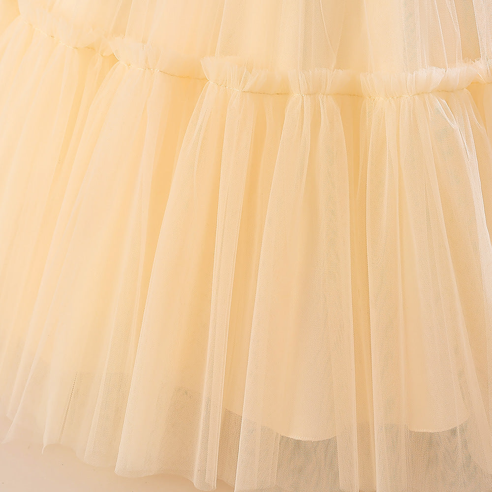 Sparkling Princess Maxi Dress for Girls with Sequins and Bow | A-line Kids Formal Gown