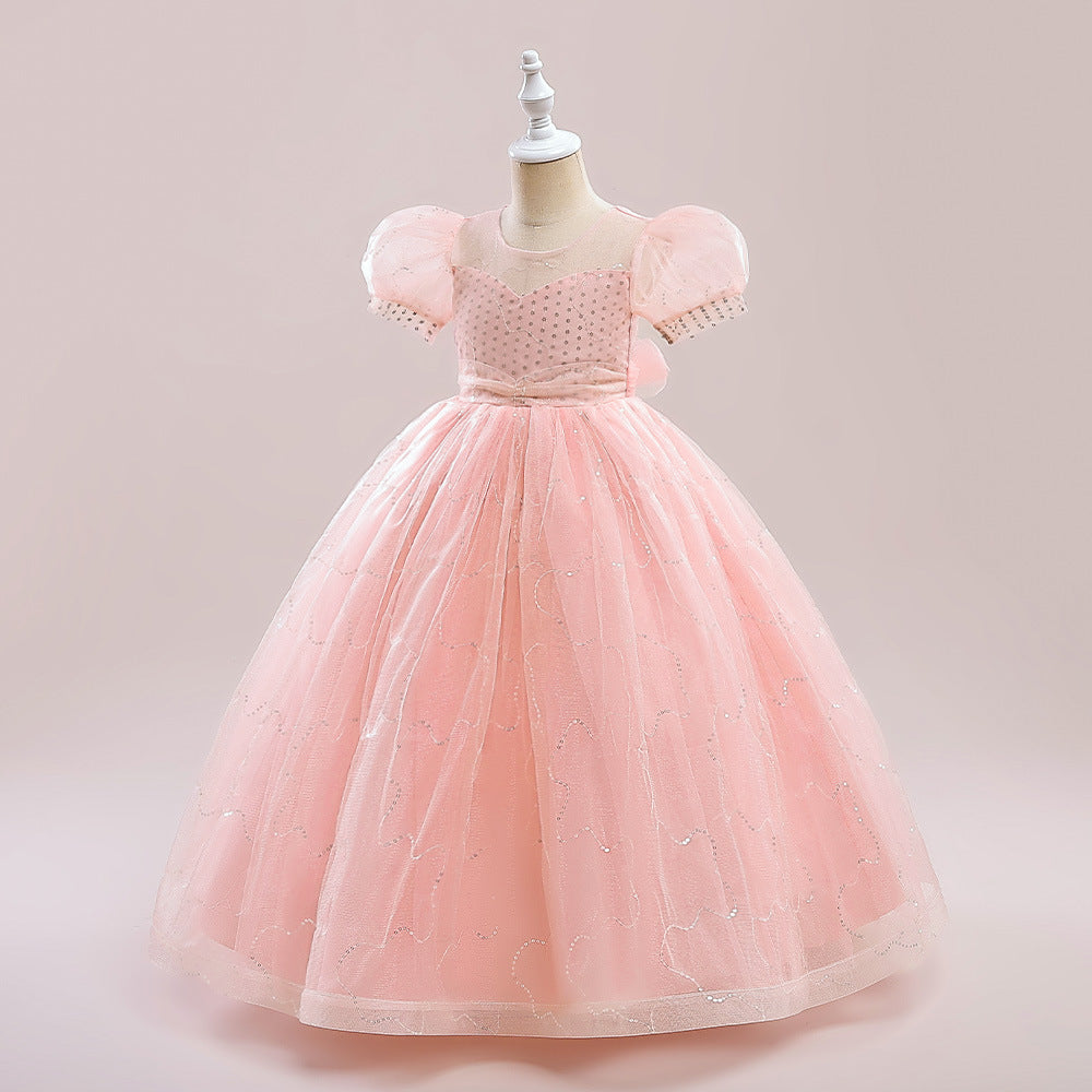 Cute A-Line Sweetheart Maxi Tulle Dress for Girls | Flower Girl & Party Gown