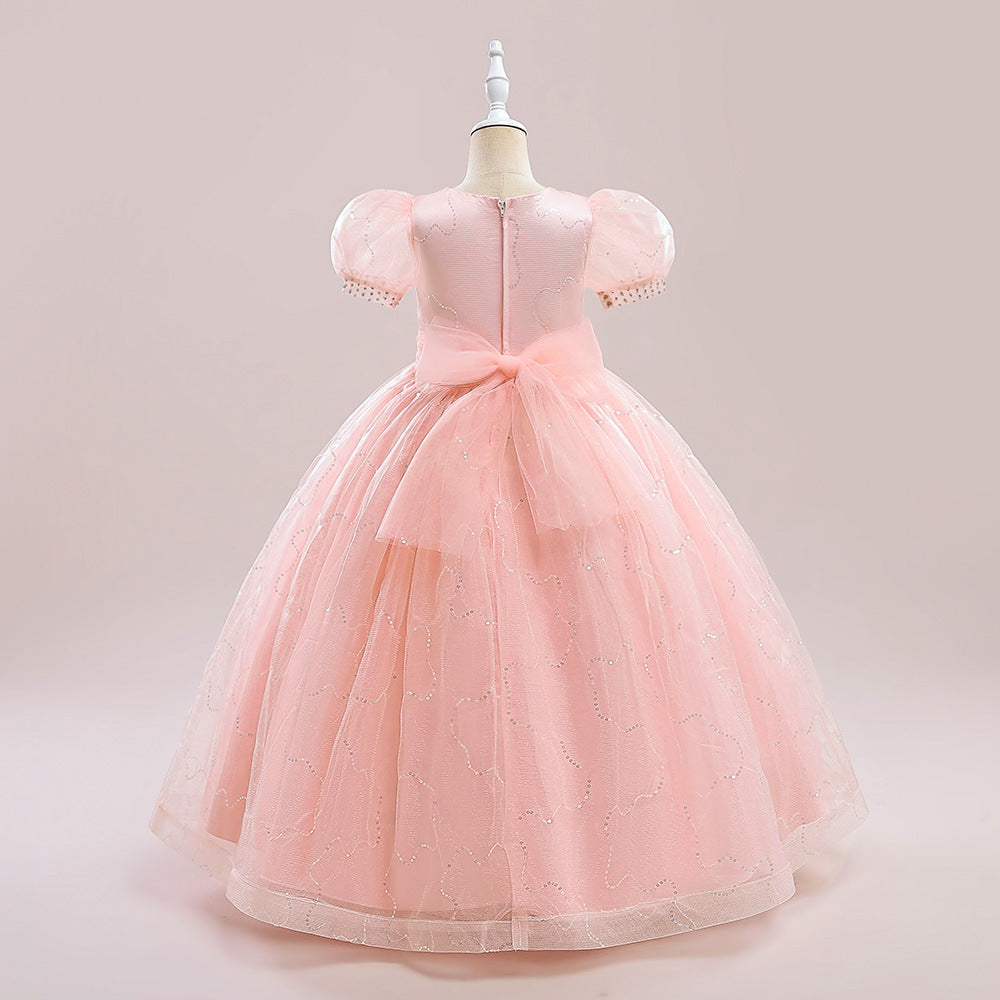 Cute A-Line Sweetheart Maxi Tulle Dress for Girls | Flower Girl & Party Gown