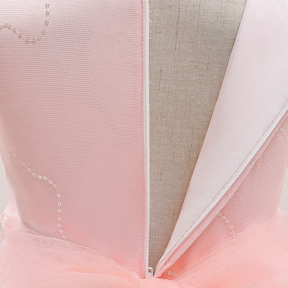 Cute A-Line Sweetheart Maxi Tulle Dress for Girls | Flower Girl & Party Gown