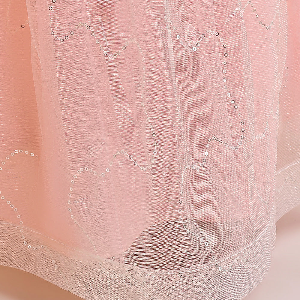 Cute A-Line Sweetheart Maxi Tulle Dress for Girls | Flower Girl & Party Gown