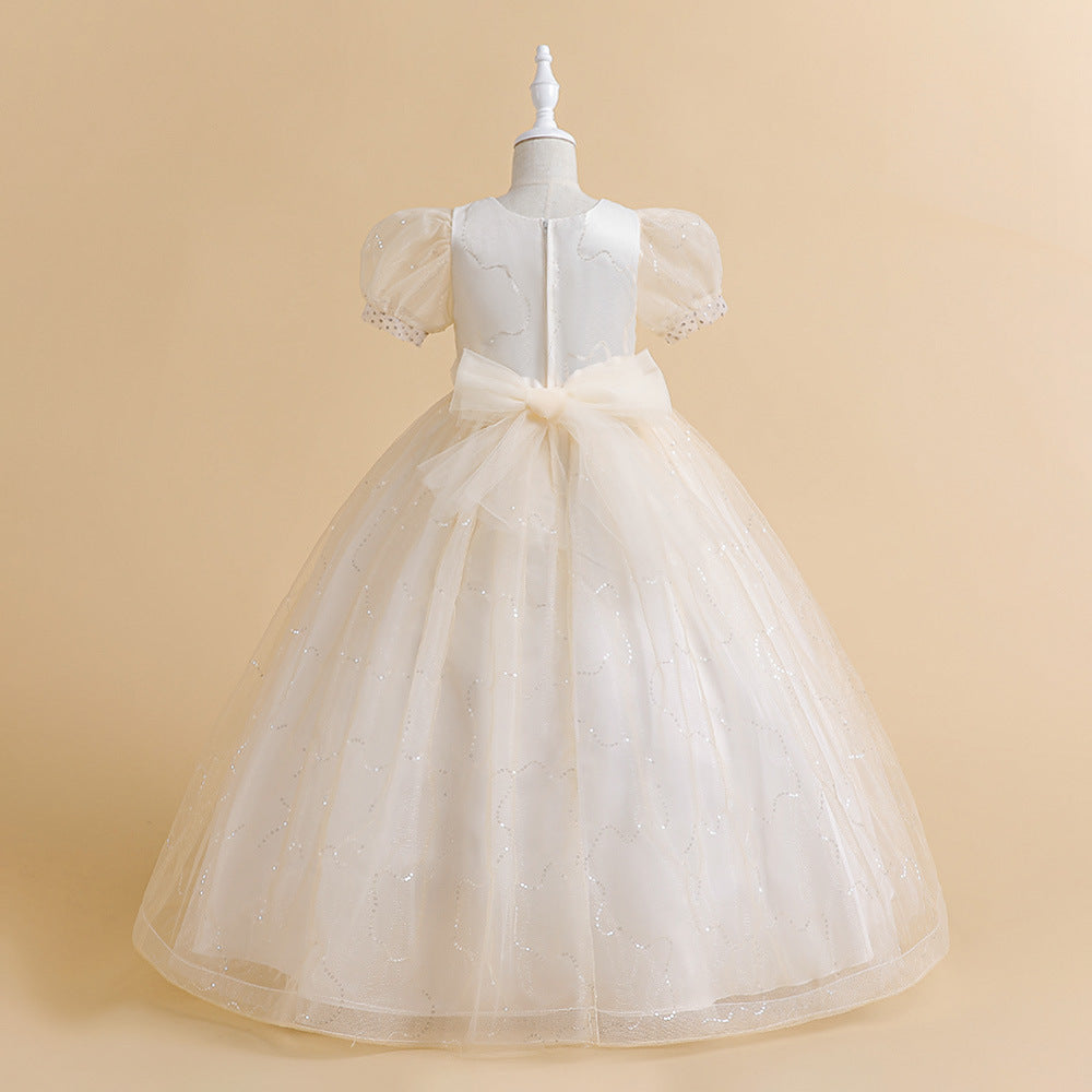 Cute A-Line Sweetheart Maxi Tulle Dress for Girls | Flower Girl & Party Gown