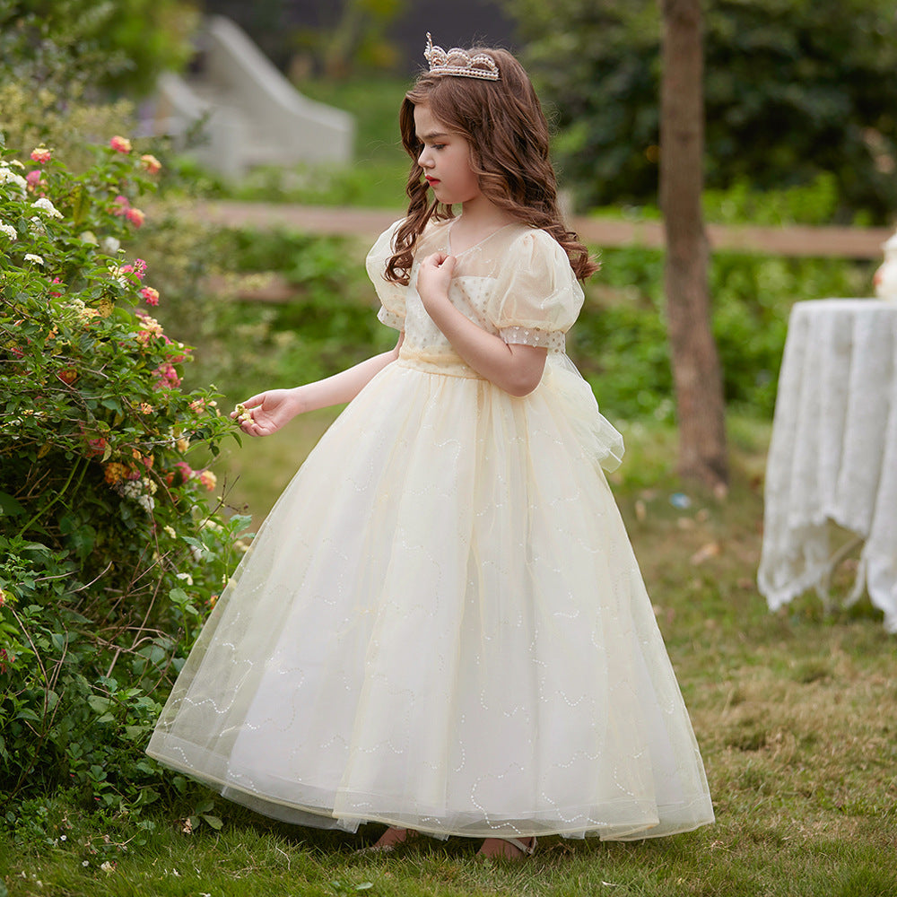 Cute A-Line Sweetheart Maxi Tulle Dress for Girls | Flower Girl & Party Gown