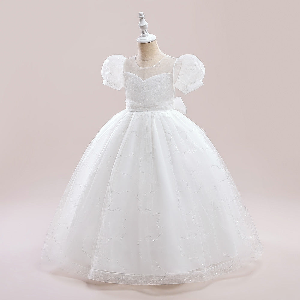 Cute A-Line Sweetheart Maxi Tulle Dress for Girls | Flower Girl & Party Gown