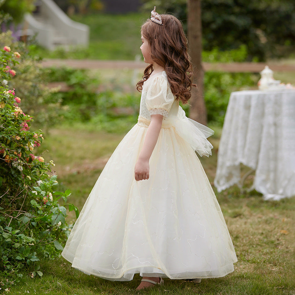 Cute A-Line Sweetheart Maxi Tulle Dress for Girls | Flower Girl & Party Gown