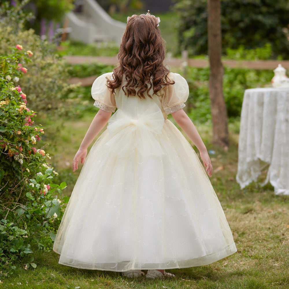 Cute A-Line Sweetheart Maxi Tulle Dress for Girls | Flower Girl & Party Gown