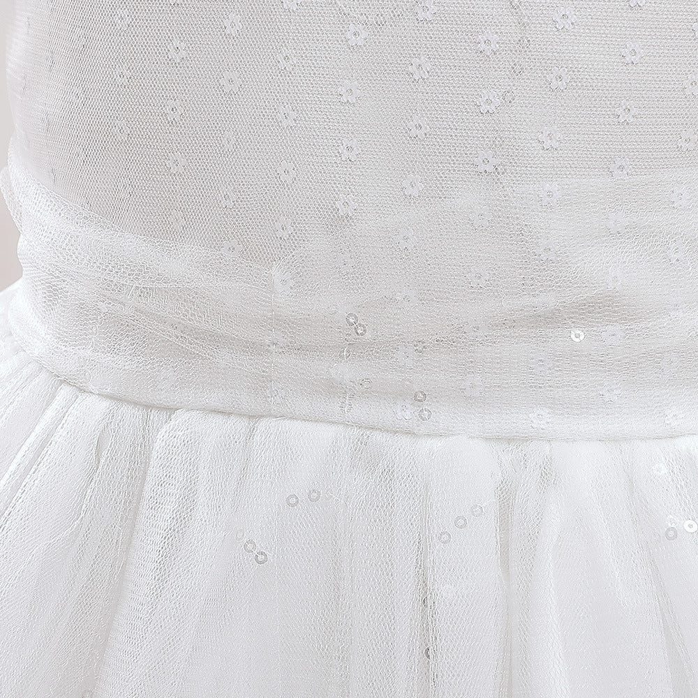 Cute A-Line Sweetheart Maxi Tulle Dress for Girls | Flower Girl & Party Gown