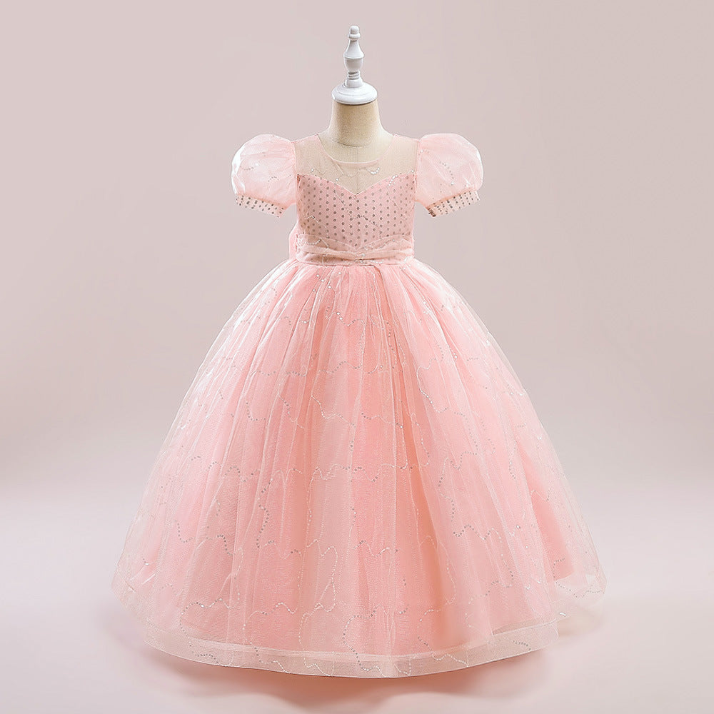 Cute A-Line Sweetheart Maxi Tulle Dress for Girls | Flower Girl & Party Gown