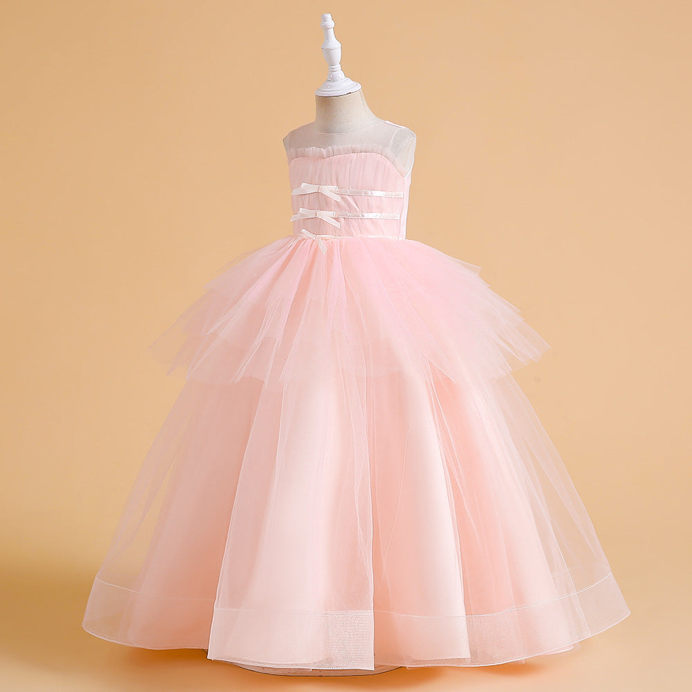 Sweetheart Neck A-Line Ruffled Tulle Maxi Dress for Party & Flower Girl | Girls 4-13Y