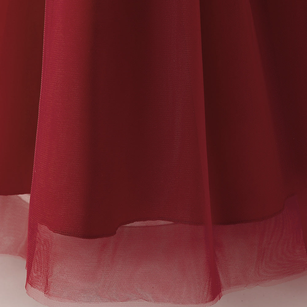 Sweetheart Neck Tulle Princess Dress for Girls with Bowknot | Maxi A-Line Gown