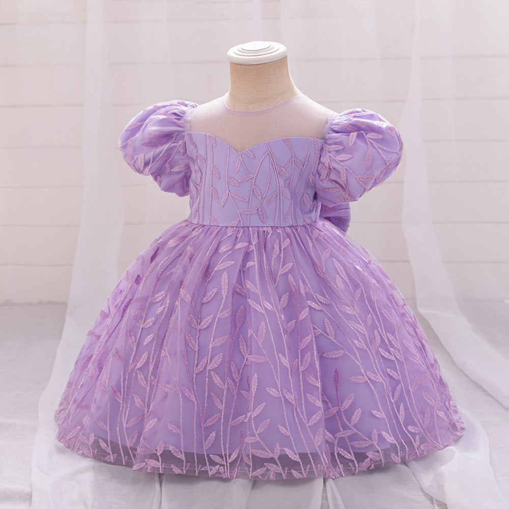Embroidered Tulle Ball Gown for Girls | Cute & Puffy Sweetheart Neck Dress