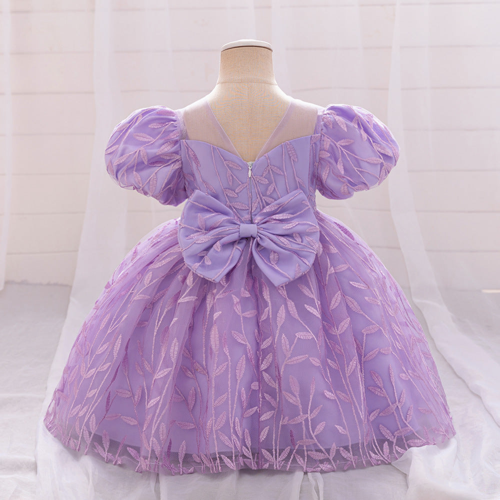 Embroidered Tulle Ball Gown for Girls | Cute & Puffy Sweetheart Neck Dress