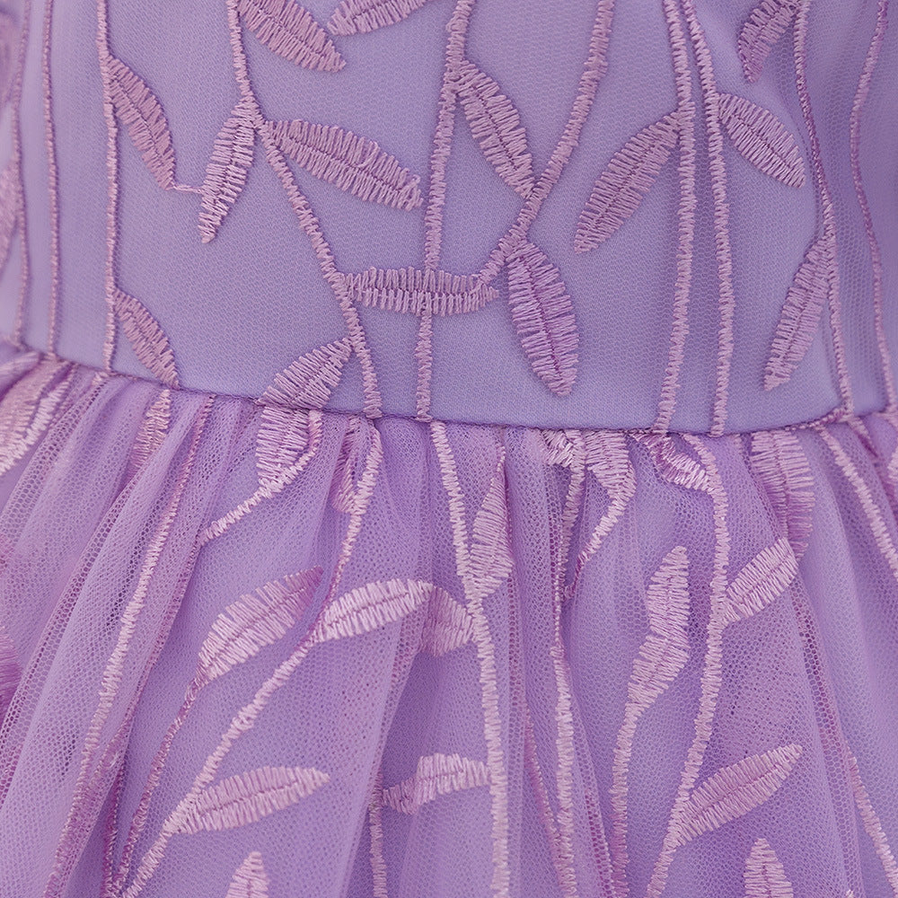 Embroidered Tulle Ball Gown for Girls | Cute & Puffy Sweetheart Neck Dress