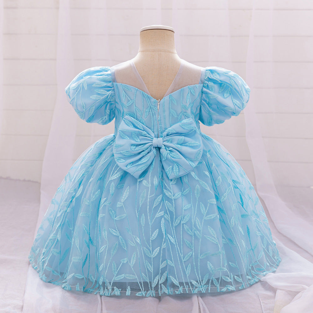 Embroidered Tulle Ball Gown for Girls | Cute & Puffy Sweetheart Neck Dress