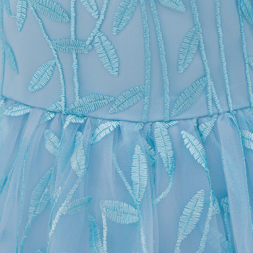 Embroidered Tulle Ball Gown for Girls | Cute & Puffy Sweetheart Neck Dress