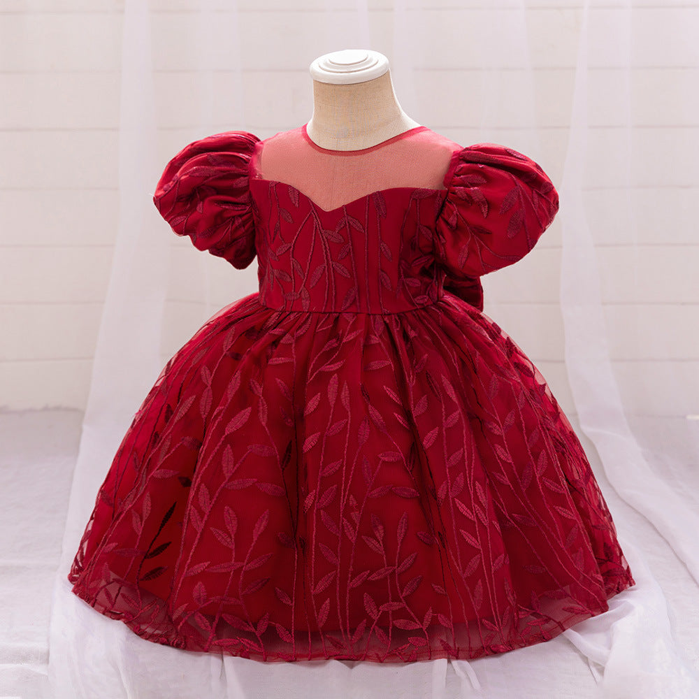Embroidered Tulle Ball Gown for Girls | Cute & Puffy Sweetheart Neck Dress