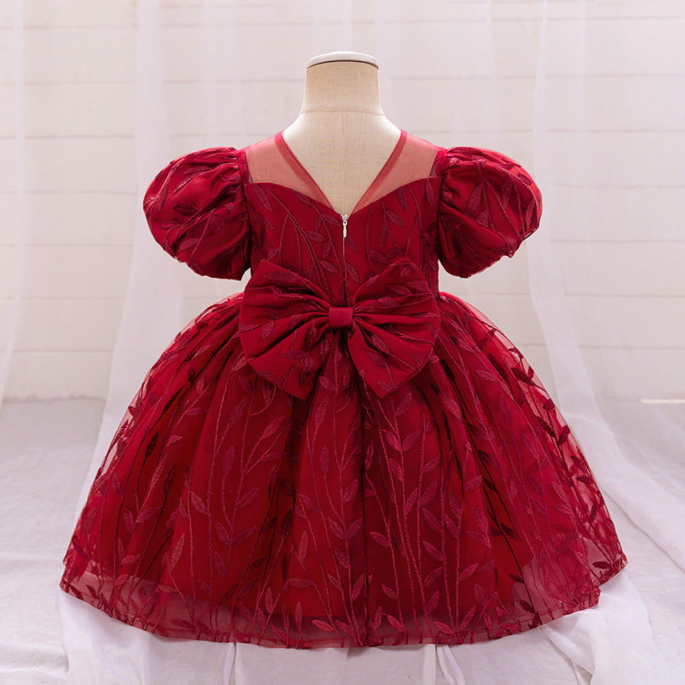 Embroidered Tulle Ball Gown for Girls | Cute & Puffy Sweetheart Neck Dress