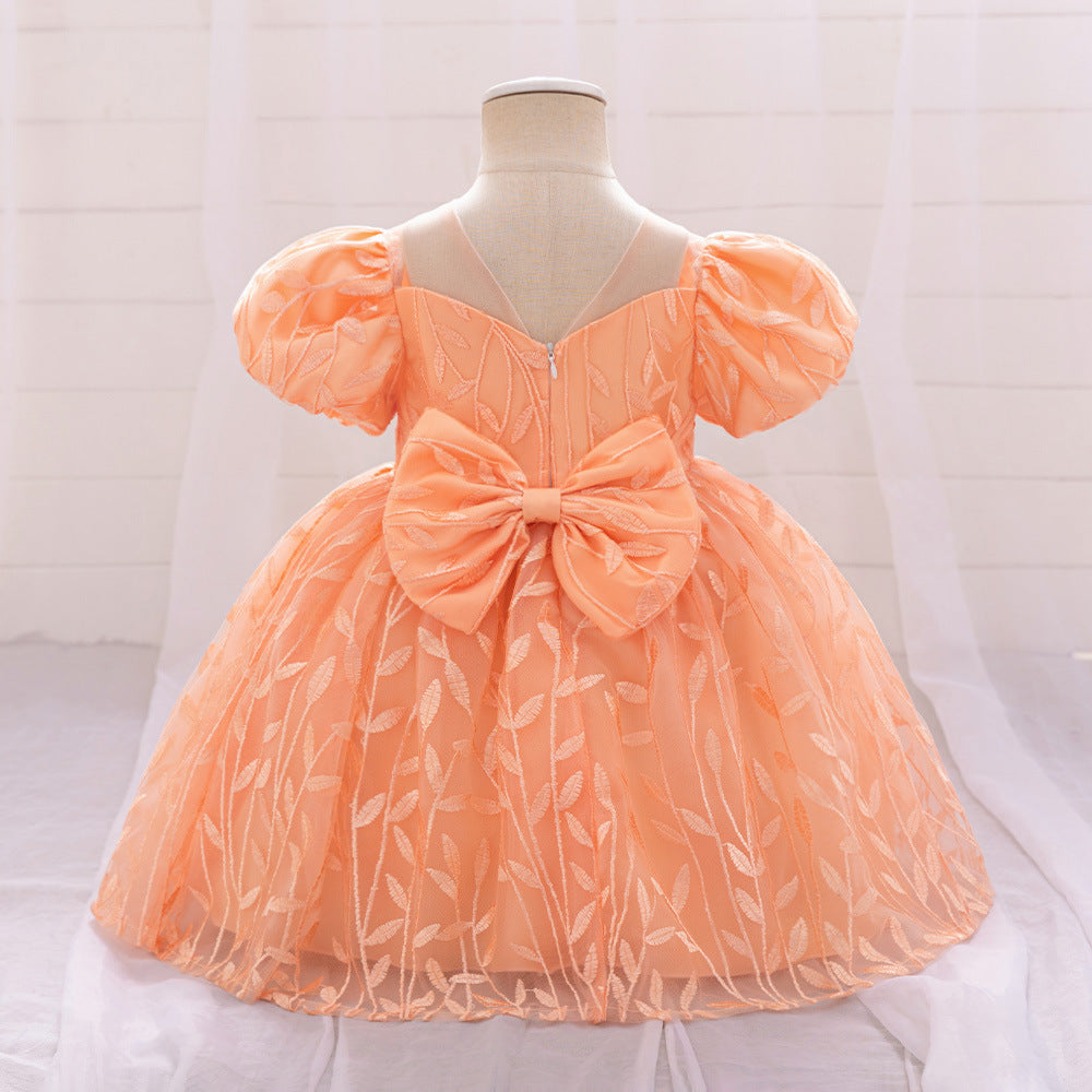 Embroidered Tulle Ball Gown for Girls | Cute & Puffy Sweetheart Neck Dress