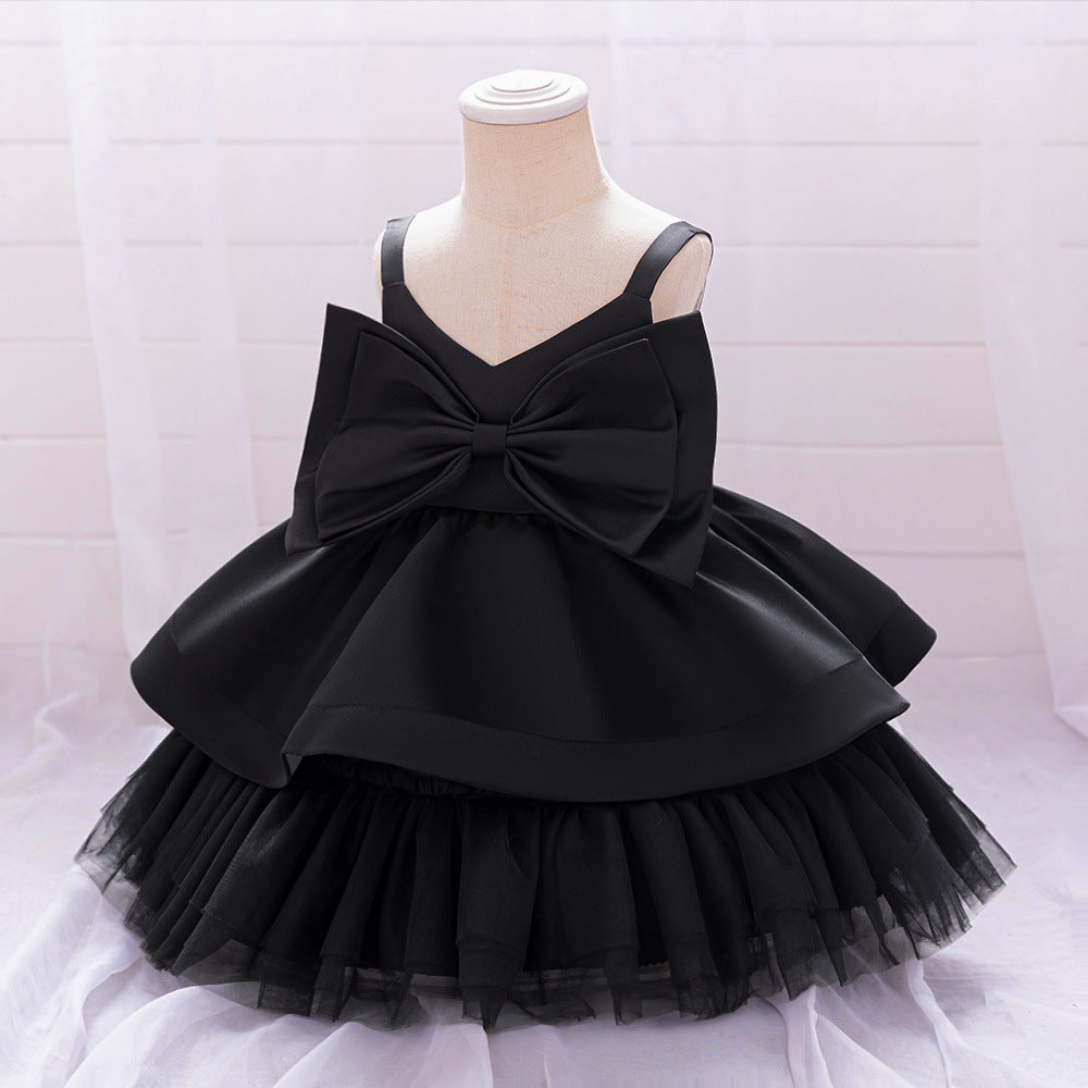 Puffy Bowknot Ball Gown Dress for Babies – Sweetheart Neck Princess Outfit